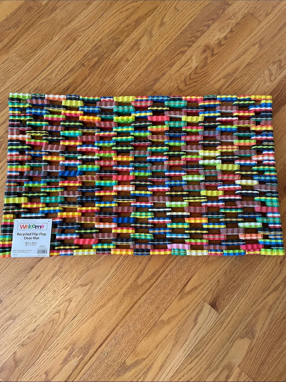 Multicolor Recycled Flip-Flop Door/Floor Mat NWT $ FIRM